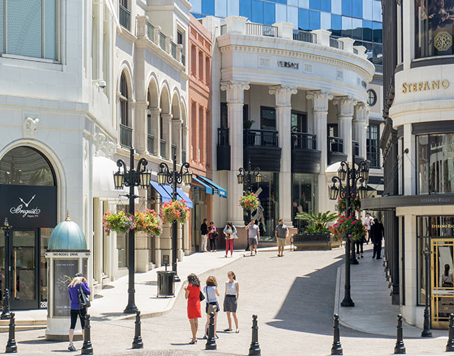 shops on Rodeo Drive in Beverly Hills