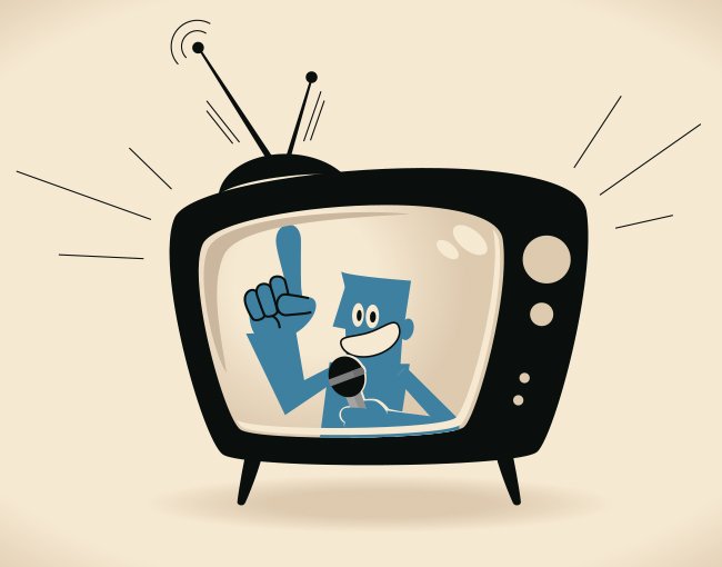 Illustration of television ad